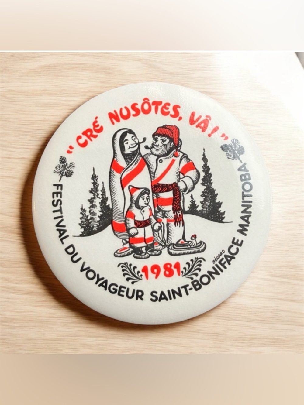Vintage Festival du Voyageur 1981 Saint Boniface Manitoba Collector Button Pin